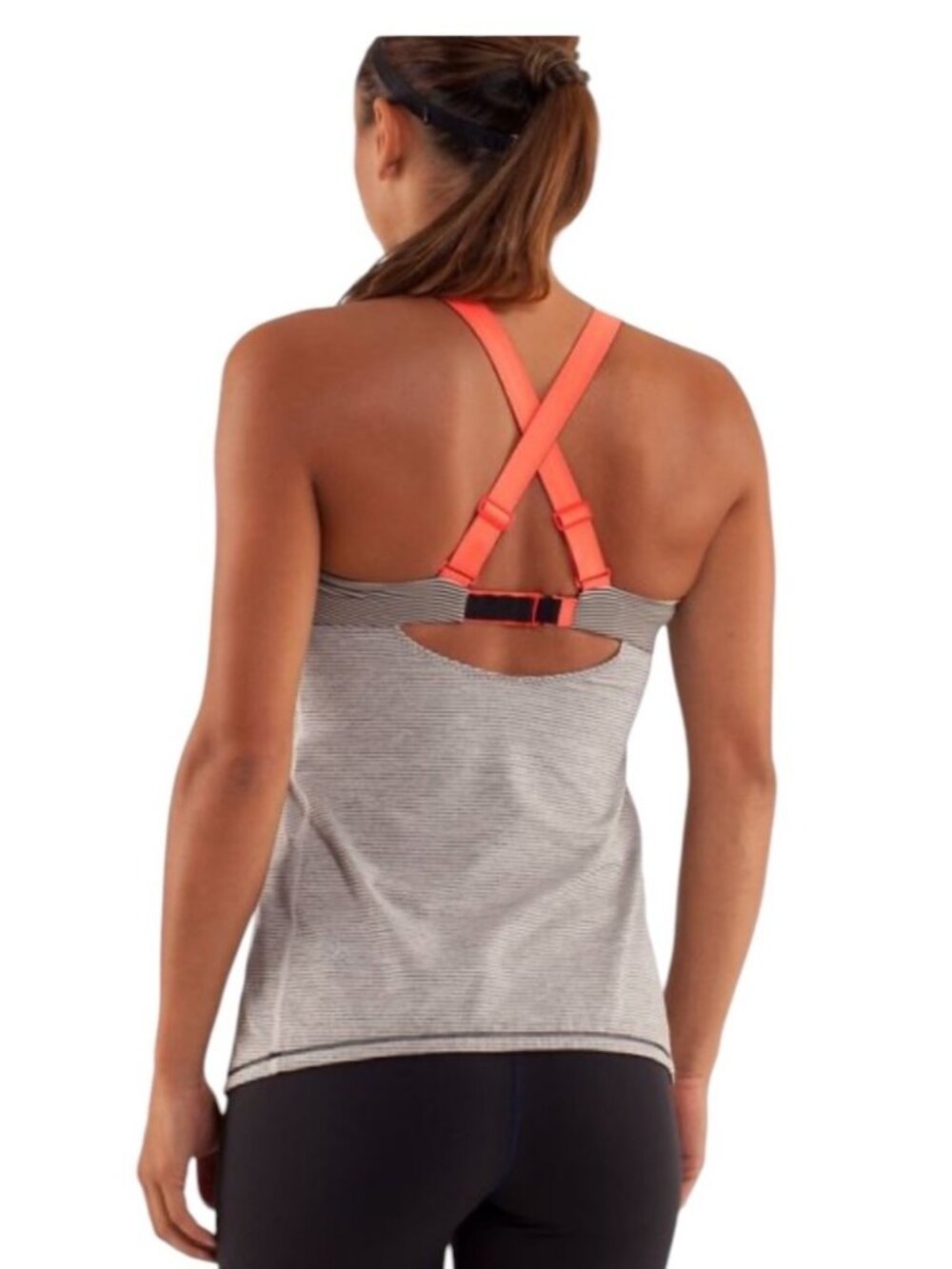 Lululemon Women's Run Catch Me Striped Sz 2/4 Tank Top